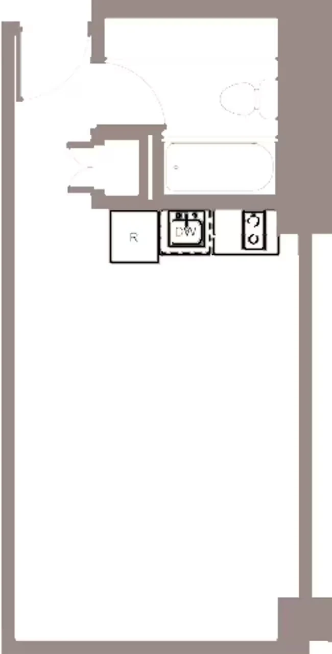 0BR/1BA 1009 floor plan